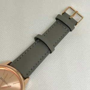 Monroe classic watch 36mm rose gold tone leather band like new running thumbnail 3