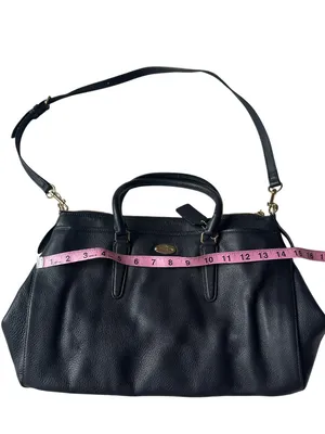 COACH Morgan Luxury Navy Pebbled Leather Satchel Shoulder Bag #F35185 thumbnail 6