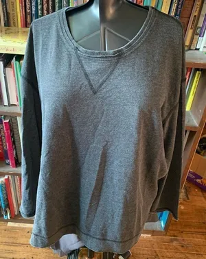 Z Supply L washed gray oversized cozy high low sweatshirt thumbnail 1