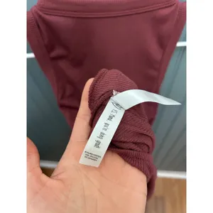 Latched Mama Nursing Jumpsuit Plum Burgundy Ribbed Sleeveless Wide Leg Small thumbnail 6