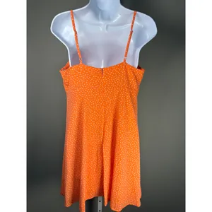 Bar III Orange Polka Dot O Ring Cutout‎ Dress Sundress NWT Size Medium thumbnail 4