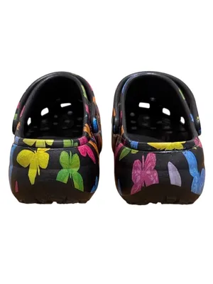 Crocs Classic Platform Graphic Clog Butterfly Black Multicolor Women’s 7 thumbnail 3
