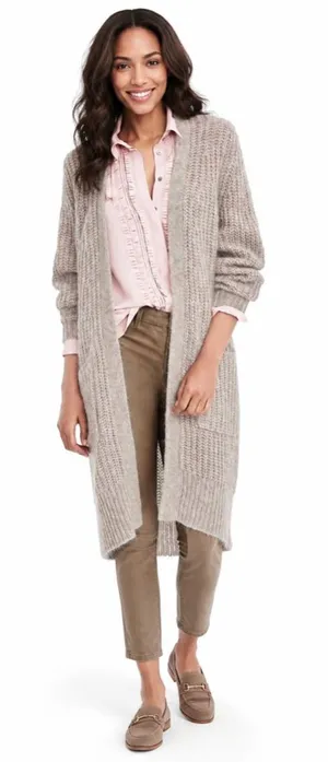 Banana Republic Wool / Mohair Duster Cardigan in Grey M thumbnail 1