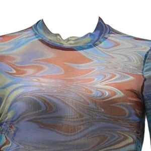 Vintage Forever 21‎ Sheer Top Blue XL thumbnail 3