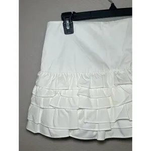 NEW Zara White Coquette Tiered Ruffle Mini Skort Skirt Women’s Size Medium thumbnail 8