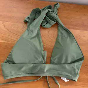 Aerie Olive Green Ribbed Bikini Set Scoop Halter Top L Bottoms M Cheekier 2pc thumbnail 6