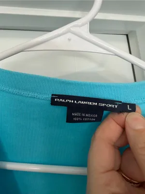 Ralph Lauren Turquoise V-Neck Short Sleeve Tee thumbnail 2