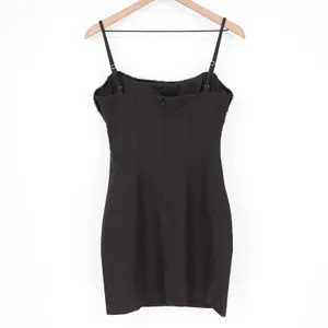 Naked Wardrobe Black Faux Fur Trim Cutout Mini Dress Small NWH19-D9 thumbnail 6
