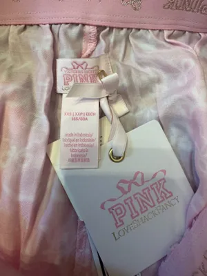 VS PINK LoveShackFancy Size XXS Pink Bow Shorts Lace Trim NWT Coquette thumbnail 6