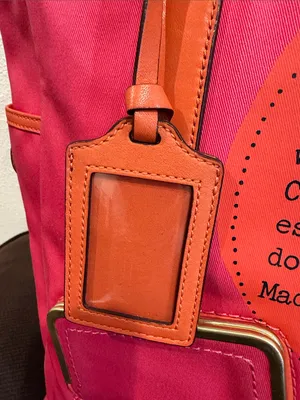 Coach Cashin-Carry Bright Orange Leather Tag Tote Bag thumbnail 11