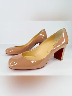 Christian Louboutin Cadrilla 70mm Block Heel Nude Patent Leather Pumps EU 36.5 thumbnail 2