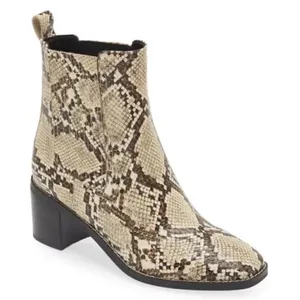 Nordstrom Rack Ankle Booties Size 8.5 Leather Snake Print Block Heel‎ NEW thumbnail 1