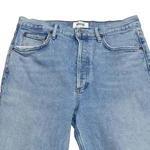 AGOLDE Riley High‎ Rise Straight Crop Jeans in Zephyr Size 28 Button Fly Raw Hem thumbnail 4