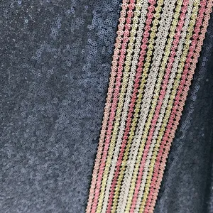 AQUA Happily Grey Sequin Maxi‎ Dress Womens Small Navy Striped Glam Formal Boho thumbnail 6