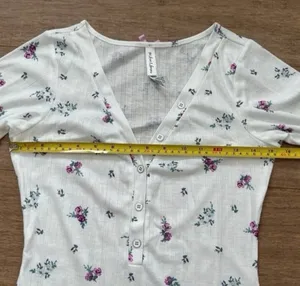 For Love & Lemons Pointelle Romper Sleepwear Lounge size S thumbnail 8