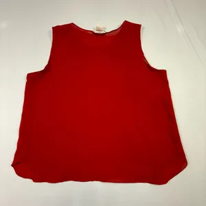 Diamond's U.S.A. Red Sleeveless Crest Embroidered Sheer Top Size Medium thumbnail 9