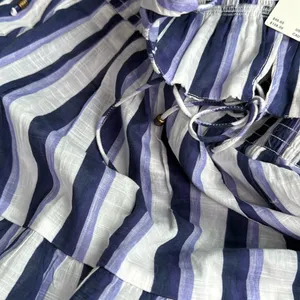 NWT Anthropologie Tiered Smocked Mini Dress vacation Resortwear stripe XS thumbnail 2