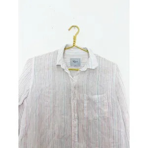 Rails Charli Shirt Size XS Oahu Stripe Metallic Linen Lightweight Button Down thumbnail 5