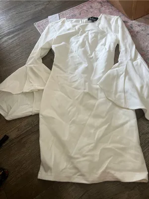 lulus white bodycon bell sleeve dress thumbnail 10