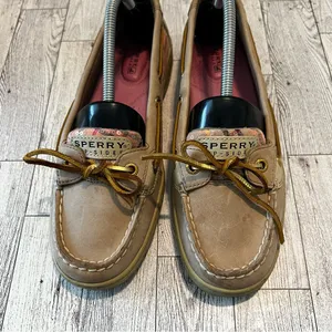 Sperry Top Sider Boat Shoes Angelfish Pink Plaid Leather Women’s Size 7.5M thumbnail 2