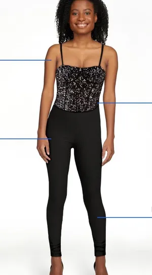No Boundaries Sequin Black Bustier Top NWT Black Silver Corset Strappy Top thumbnail 3