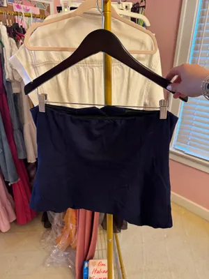 Button up strapless blazer top Blue Size XL thumbnail 2