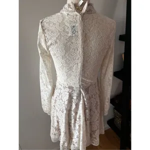 Lace white tan dress size small thumbnail 2