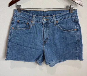 Levis Med Wash Cutoff Jean Shorts No Tag 3" Inseam Waist Size 29" thumbnail 1