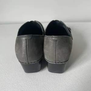 Dansko Tamara Slip-On Clogs Shoes Buckle Black Gray Suede Leather Women's 37 thumbnail 4