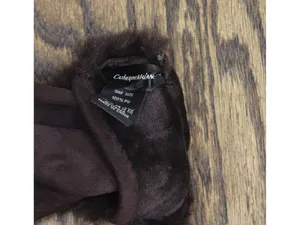 NEW Catherine Malandrino Faux Leather Faux Fur Winter Fleece Gloves Brown thumbnail 2