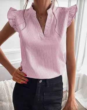 Pink striped SHEIN blouse  thumbnail 1