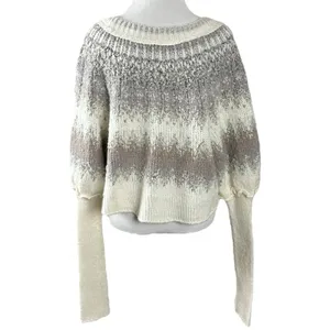 Free People Wool Fair Isle Puff Sleeve Sweater Home For the Holidays Small thumbnail 8