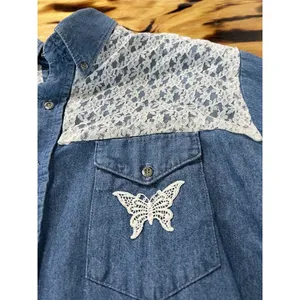 Black Canyon Denim Button Shirt‎ Embroidered Lace Size XL Western Women Vintage thumbnail 10