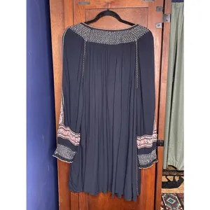 Free People Wind Willow Embroidered Peasant Mini Dress Boho Festival Indie M thumbnail 4