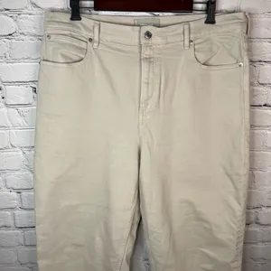 EVERLANE The Way High Jean Straight Leg High‎ Rise Raw Hem Cream Jeans Size 33 thumbnail 3