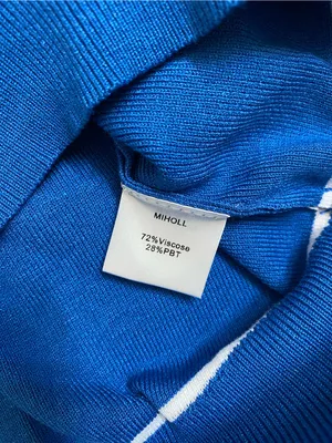Sleeveless Ribbed Tank Top in Bright Blue with White Trim thumbnail 7