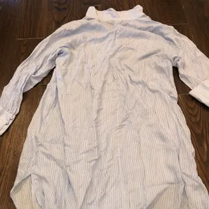 H&M light blue striped shirt dress maxi size medium thumbnail 7