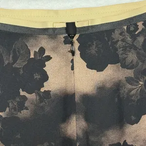 VTG Drama Floral Bias Cut Maxi Skirt 8 Taupe Black Made USA‎ Dark Academia thumbnail 6