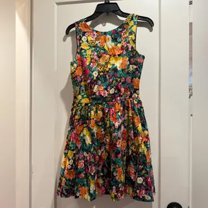 Zara Floral Open Back Skater‎ Dress Size M thumbnail 3