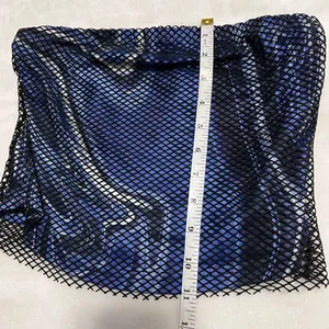 Retro Goth Midnight Swirl Y2K Tube Top Sleeveless Strapless Fish Net Sz S EUC thumbnail 5