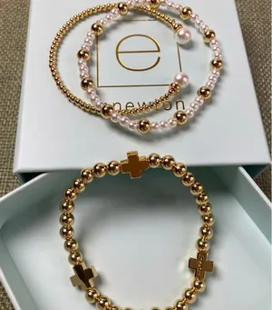 Enewton Pearl and gold beaded bracelet thumbnail 4