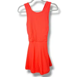 NEW Free People Movement Neon Coral Kiss My Ace Tennis Dress Sporty Romper XS thumbnail 5