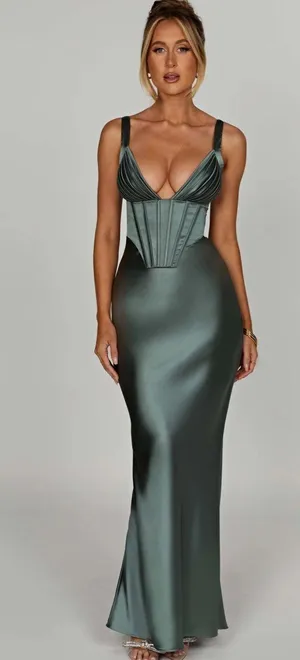 Baby Boo Dress (shae maxi) sage color thumbnail 1