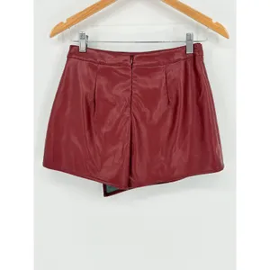Sadie & Sage Night Vision Faux Leather Skort Womens Large Wine Red Wrap Mini NWT thumbnail 6