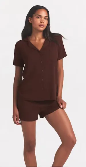 Skims Soft Brown Pajama Shorts Size 4XL thumbnail 1