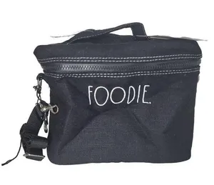 Rae Dunn NWT "Foodie" Lunch Tote With Utensil Case Insulated Adjustable Strap thumbnail 1