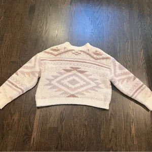 Altar'd State Cream and Pink Geometric Sweater thumbnail 9