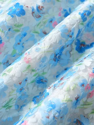 Rihoas Blue Floral Lace A-Line Skirt thumbnail 7