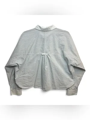 Madewell Women’s Striped Oversized Button-Up Shirt Size L White Blue Cotton thumbnail 5
