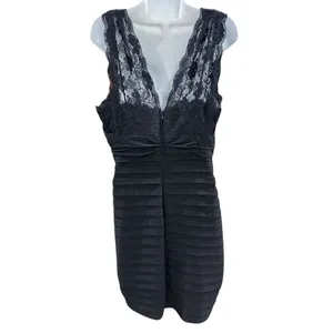 Betsy & Adam Navy Blue‎ Lace Bodycon Cocktail Dress Size 12 thumbnail 3